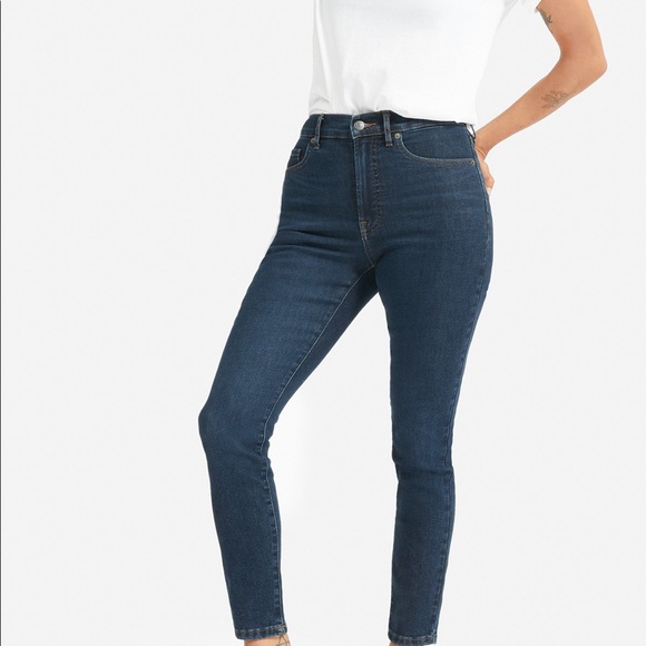 Everlane High Rise Dark Wash Classic Skinny Jeans - Picture 2 of 7